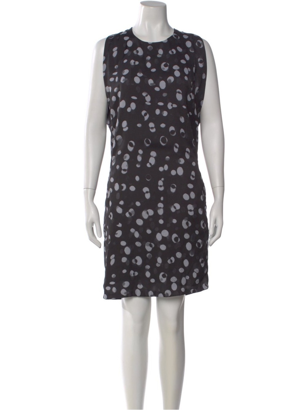 Vince Black Abstract Dot Print Sleeveless Shift Dress S